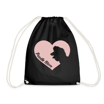 poodle mom dog mom poodle poodle dog - Drawstring Bag - black - Front