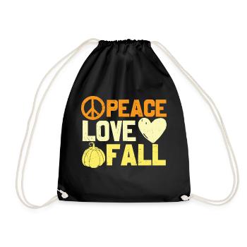 Peace Love Fall Happy Fall - Drawstring Bag - black - Front