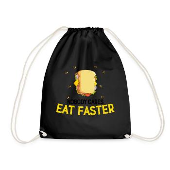 Quick Food Sandwich Food FastFood - Drawstring Bag - black - Front