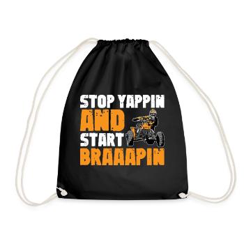 Braapin starten ' Atv reiter. Geschenk - Turnbeutel - Schwarz - Vorne