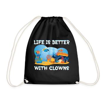 Funny Saltwater Aquarium Aquarist Life Is Better - Turnbeutel - Schwarz - Vorne