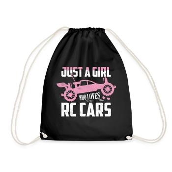 Just A Girl Who Loves RC Cars Model Car Remote Co - Drawstring Bag - black - Front