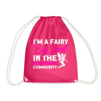 Coupon Shopper Discount Couponer Discount Sale - Drawstring Bag - fuchsia - Front