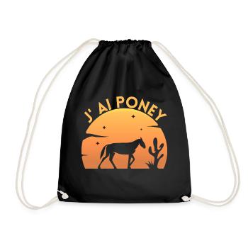 Ich habe Pony - Cavalier Geschenkidee - Turnbeutel - Schwarz - Vorne