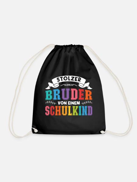 Bruder Schulkind Schulanfänger Geschenk - Turnbeutel - Schwarz