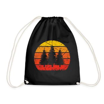Vintage Sonne und Bäume - - Turnbeutel - Schwarz - Vorne