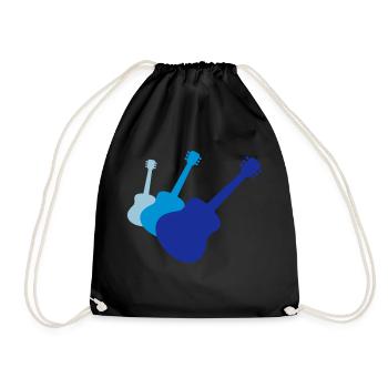 3 guitars guitar guitar play - Drawstring Bag - black - Front
