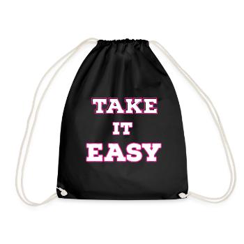 Take it easy - Turnbeutel - Schwarz - Vorne