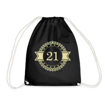 21 Emblème numérique - Sac de sport léger - noir - Devant
