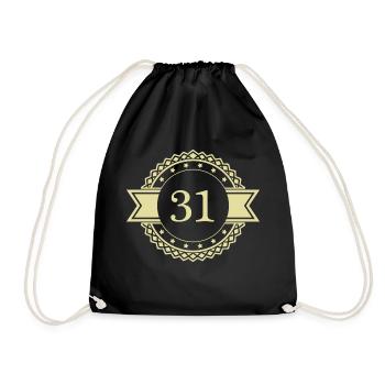 31 Emblème numérique - Sac de sport léger - noir - Devant