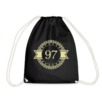97 Number Emblem - Drawstring Bag - black - Front