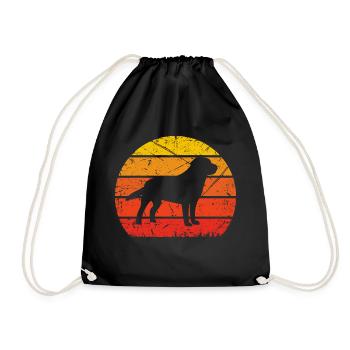 Vintage sun and dog - (do) - Drawstring Bag - black - Front