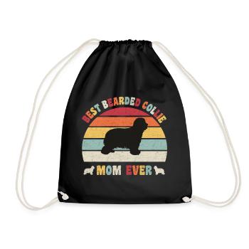 Meilleure maman Bearded Collie jamais amateurs de chiens vintage - Sac de sport léger - noir - Devant