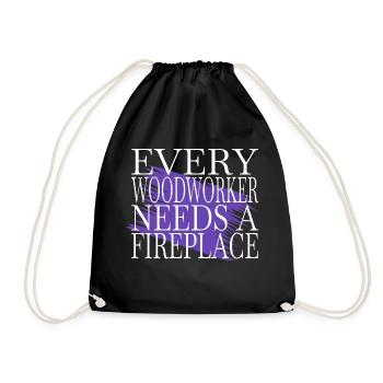 birthday present chainsaw grab - Drawstring Bag - black - Front