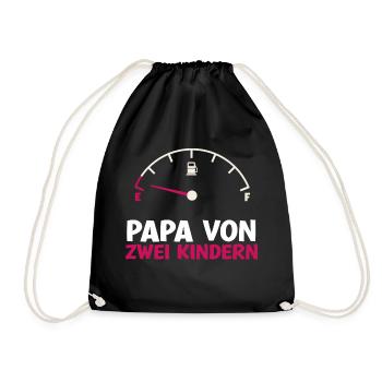Tank leer Papa von 2 Kindern Vater Vatertag Kind - Turnbeutel - Schwarz - Vorne