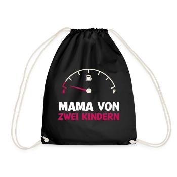Tank leer Mama von 2 Kindern Mutter Muttertag Kind - Turnbeutel - Schwarz - Vorne