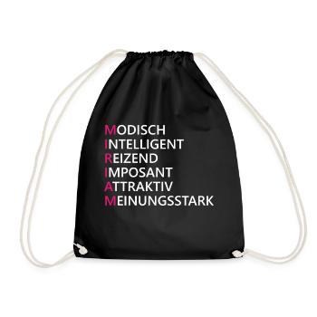 Miriam Name Geschenk - Turnbeutel - Schwarz - Vorne