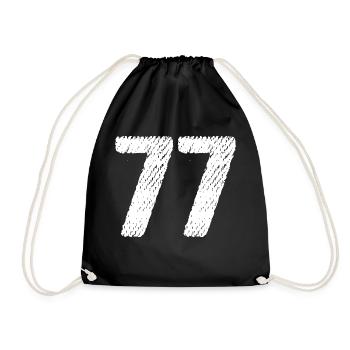 77 Zahl Trikot - Turnbeutel - Schwarz - Vorne