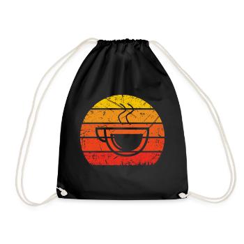 Vintage Sonne und Kaffee - - Turnbeutel - Schwarz - Vorne