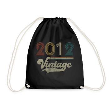 Vintage Birthday 2012 - Drawstring Bag - black - Front
