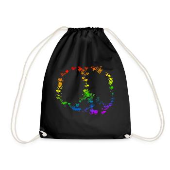 Peace Drawing Freedom Rainbow Colors 2 - Sac de sport léger - noir - Devant