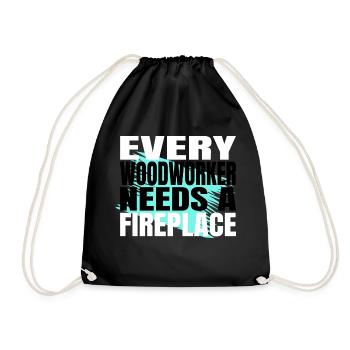 mason chop wood woodworker funny craftsmen design - Drawstring Bag - black - Front