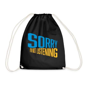désolé de ne pas écouter - Sac de sport léger - noir - Devant