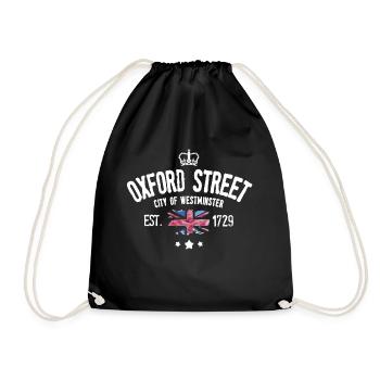 Vintage Oxford Straße - Turnbeutel - Schwarz - Vorne