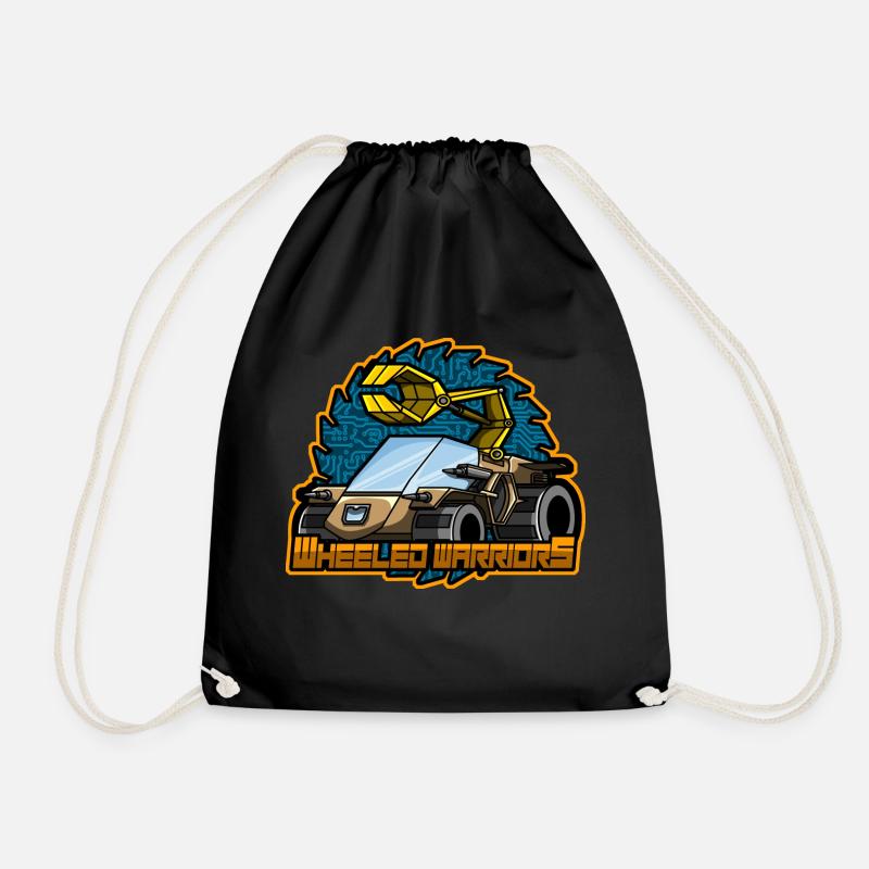 wheeled warriors - Drawstring Bag - black