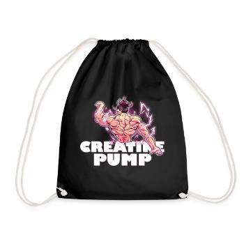 Creatine pump Anime Kreatin Motiv Muskeln Gym - Turnbeutel - Schwarz - Vorne