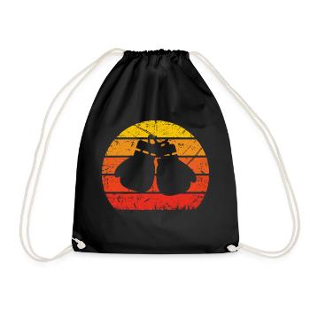Vintage Sun and Boxing 1 - - Drawstring Bag - black - Front