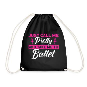Ballerina Ballet Girl Ballet Dancer - Drawstring Bag - black - Front
