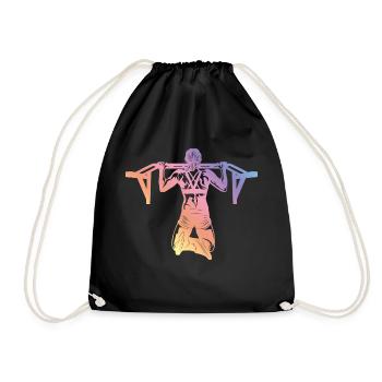 silhouette de fitness calisthenics - Sac de sport léger - noir - Devant