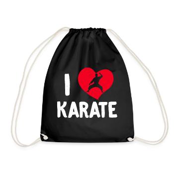 Karate Black Belt Gi Uniform I - Turnbeutel - Schwarz - Vorne