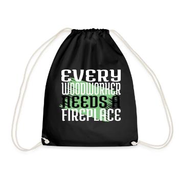 carpenter hoodies and sweatshirts chop wood - Drawstring Bag - black - Front