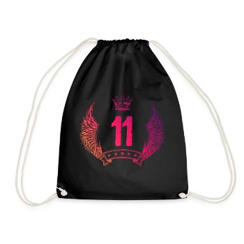 11 Number crown - Drawstring Bag - black - Front