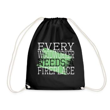 cabinetmaker wood mason joke bday - Drawstring Bag - black - Front