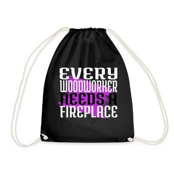 Carpenter Funny Tshirts Statement Lumber - Drawstring Bag - black - Front