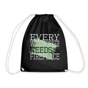 funny quote birthday present job lumberman - Drawstring Bag - black - Front