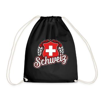 Schweiz - Turnbeutel - Schwarz - Vorne