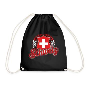 Schweiz - Turnbeutel - Schwarz - Vorne