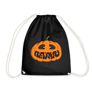 Franzisca Halloween Kürbis - Turnbeutel - Schwarz - Vorne