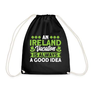 Irland Urlaub Irisch Irische Flagge Geschenk - Turnbeutel - Schwarz - Vorne