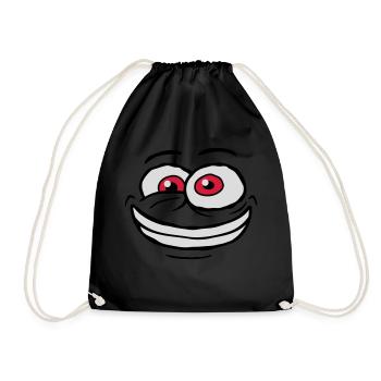 Crazy Comic Face Design - Drawstring Bag - black - Front