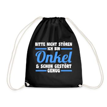 Patenonkel Pate Onkel - Turnbeutel - Schwarz - Vorne