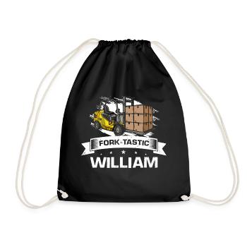 Warehouse workers for forklift drivers and forklifts - Drawstring Bag - black - Front