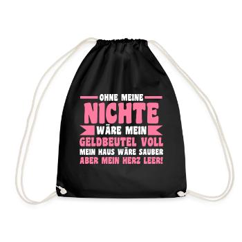 Patinntante Patin Tante - Turnbeutel - Schwarz - Vorne