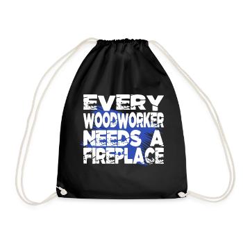 forest work chainsaw carpenter girl tshirts - Drawstring Bag - black - Front