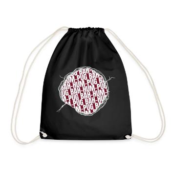 Dinosaur Tshirt Gift Idea Adorable Beagle Beard - Drawstring Bag - black - Front