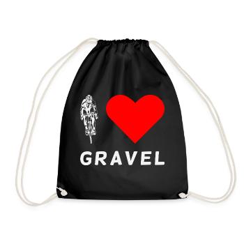 Gravel Bike Love Rennrad Fahrrad lustige Geschenk - Turnbeutel - Schwarz - Vorne
